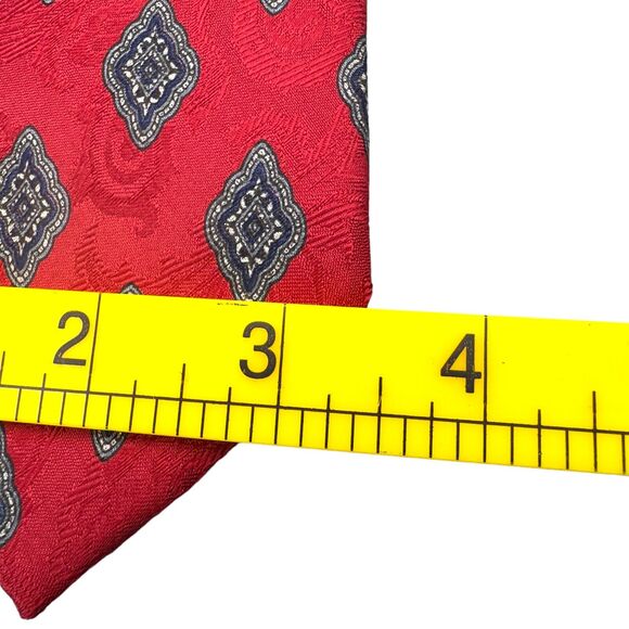 X'andrini 100% Silk Dress Tie Made in USA Geometric Medallion Print 60" 3.5" - Picture 10 of 11